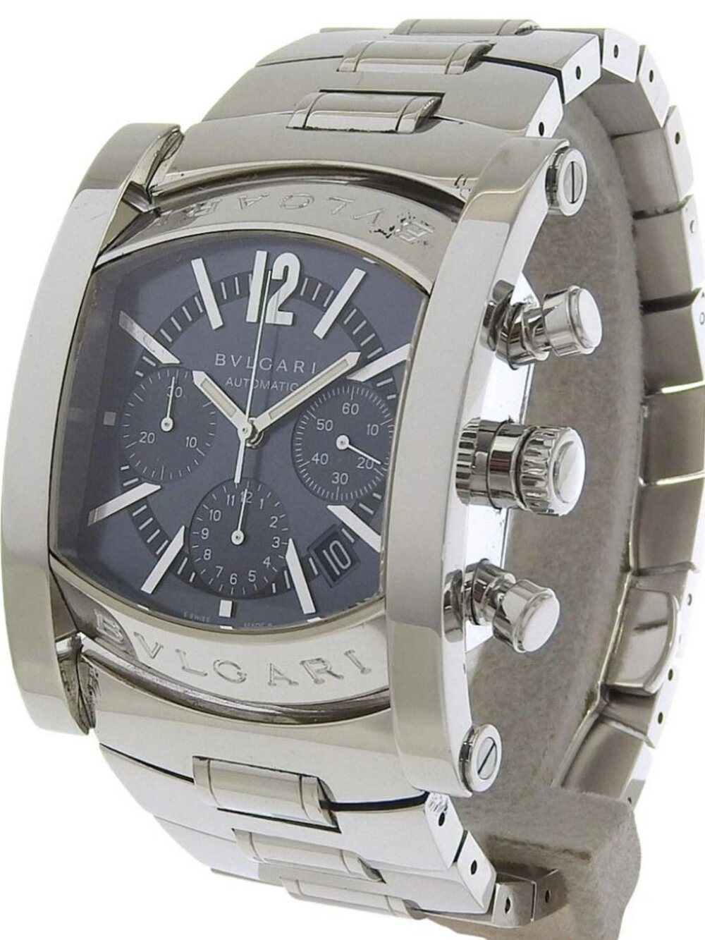 BVLGARI Assioma Watches AA48SCH Silver blackDial Stainless Steel Mechanica...